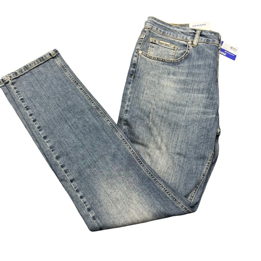 SIXTHJUNE PARIS Blue Skinny Jeans Mens 34 BNWT Sold Out Streetwear Designer - Picture 2 of 9